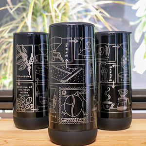 Coffeestamp tumbler "Como llego mi cafe aqui"